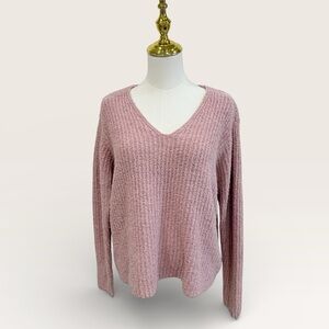 Eileen Fisher Women’s Organic Cotton Cashmere Fluff V-Neck Sweater Opal Pink NWT